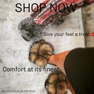Real fur slides